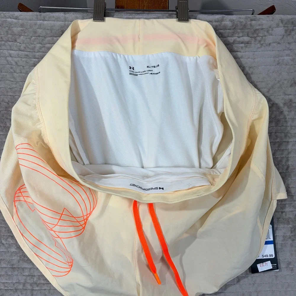 Under Armour Womens XL Athletic Shorts Running‎ Gym Workout Heatgear Orange